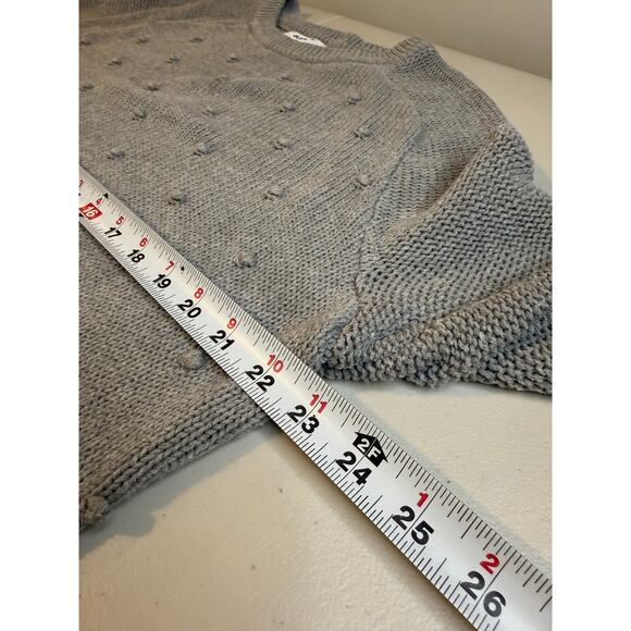 Old Navy Ladies Gray Sweater Raised Knit Accent Long Sleeves Size L - Picture 6 of 7